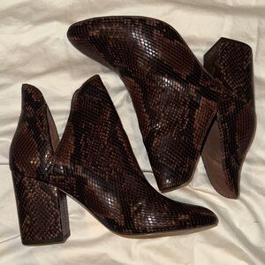 Brown Snakeskin Ankle Boots